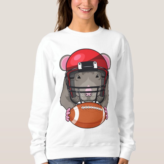Rat at Football Sports Sweatshirt (Front)