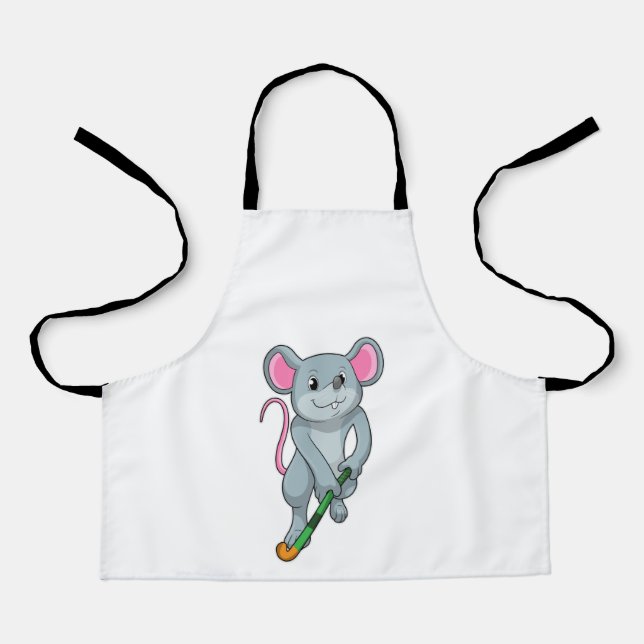 Rat at Hockey with Hockey bat Apron (Front)