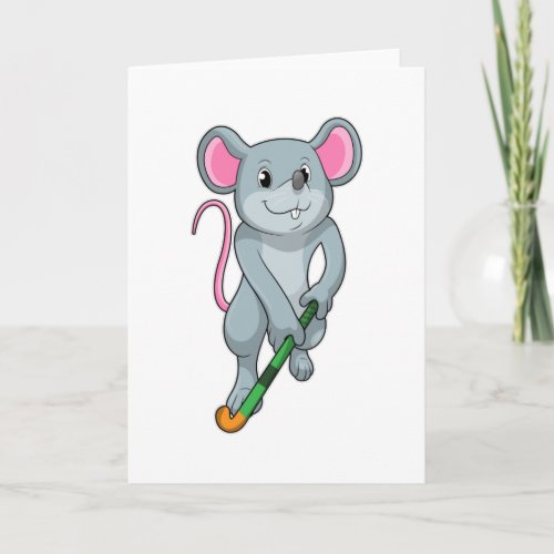 Rat at Hockey with Hockey bat Card