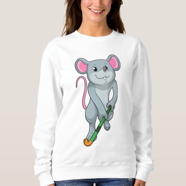 Rat at Hockey with Hockey bat Sweatshirt (Front)