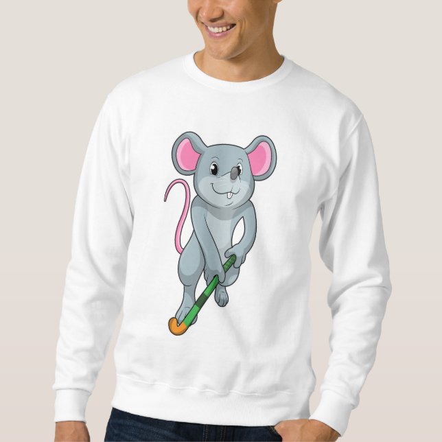 Rat at Hockey with Hockey bat Sweatshirt (Front)
