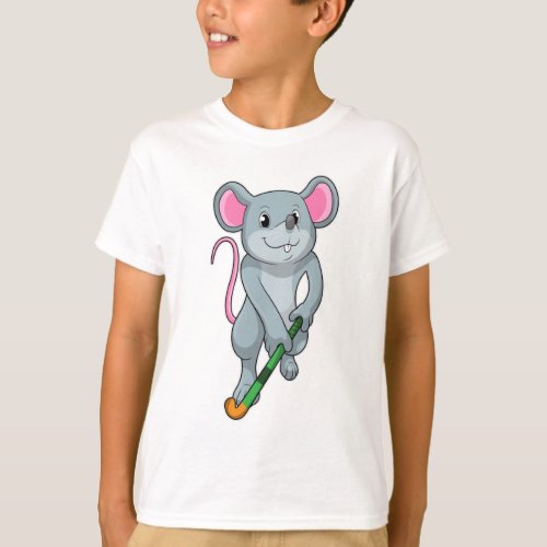 Rat at Hockey with Hockey bat T_Shirt