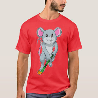 Rat at Hockey with Hockey bat T-Shirt
