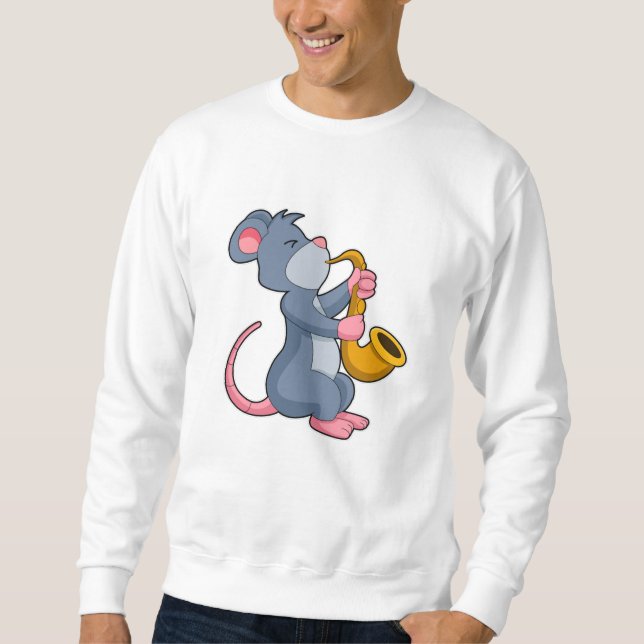 Rat at Music with Saxophone Sweatshirt (Front)