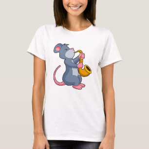 Rat at Music with Saxophone T-Shirt