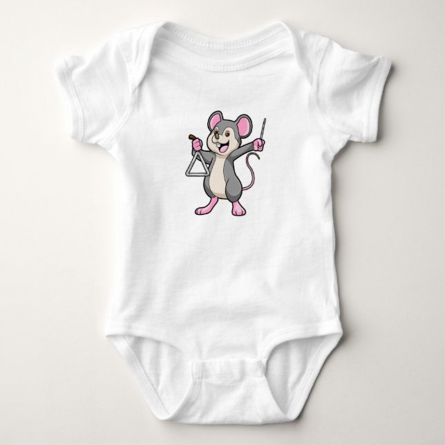 Rat at Music with Triangel Baby Bodysuit (Front)