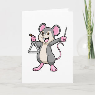 Rat at Music with Triangel Card