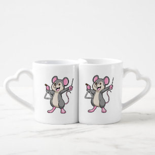 Rat at Music with Triangel Coffee Mug Set