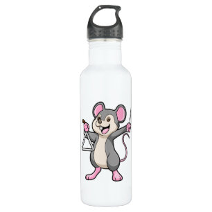 Rat at Music with Triangel Stainless Steel Water Bottle