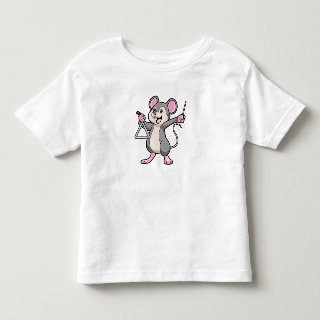 Rat at Music with Triangel Toddler T-shirt (Front)