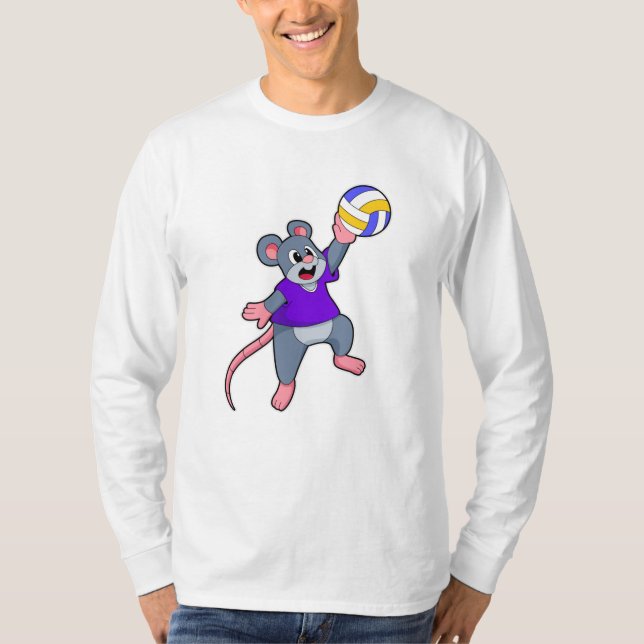 Rat at Volleyball Sports T-Shirt (Front)