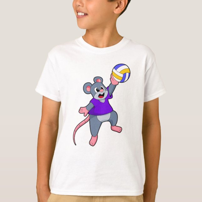 Rat at Volleyball Sports T-Shirt (Front)