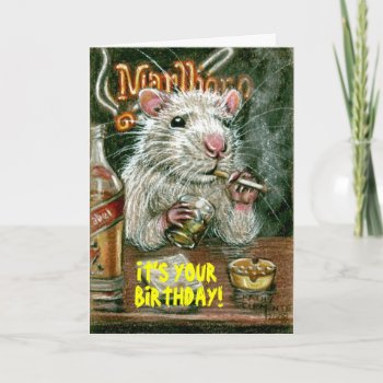 Rat Bad Habits Card by KMCoriginals at Zazzle