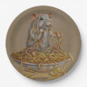 Rat bowl of spaghetti KMCoriginals paper plate