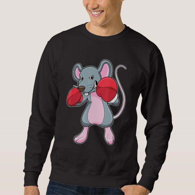 Rat Boxer Boxing Gloves Sweatshirt (Front)
