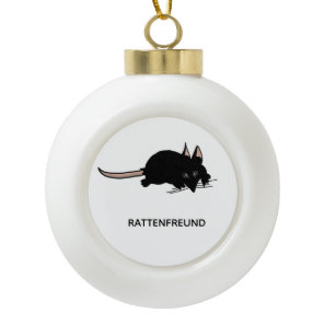 rat ceramic ball christmas ornament