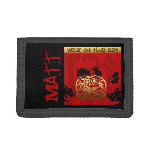 Rat Chinese New Year Zodiac Birthday personalized Trifold Wallet
