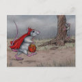 Rat devil halloween walking postcard