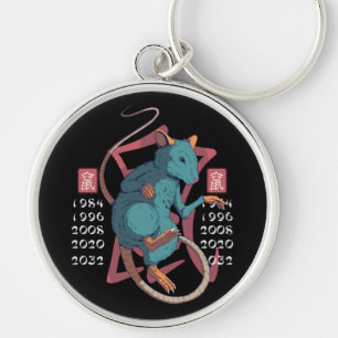 Rat East Zodiac Sign Design Keychain