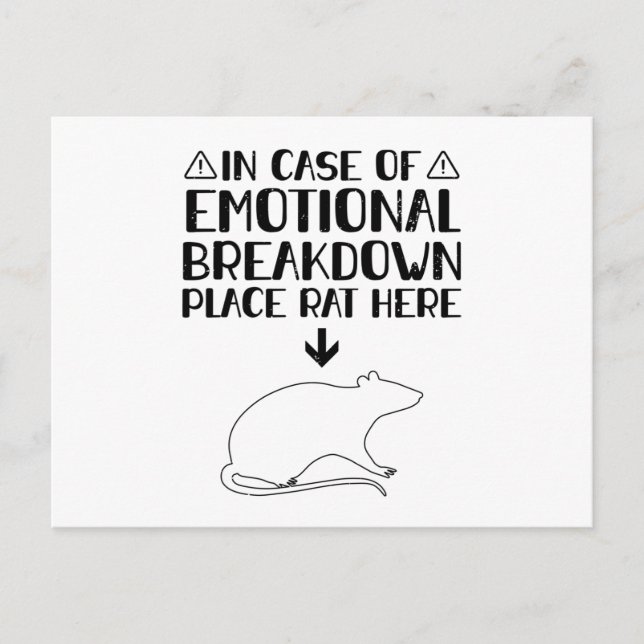 Rat Emotional Breakdown | Rats Pets Gifts Postcard (Front)