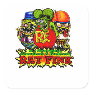 rat fink hot roth square sticker