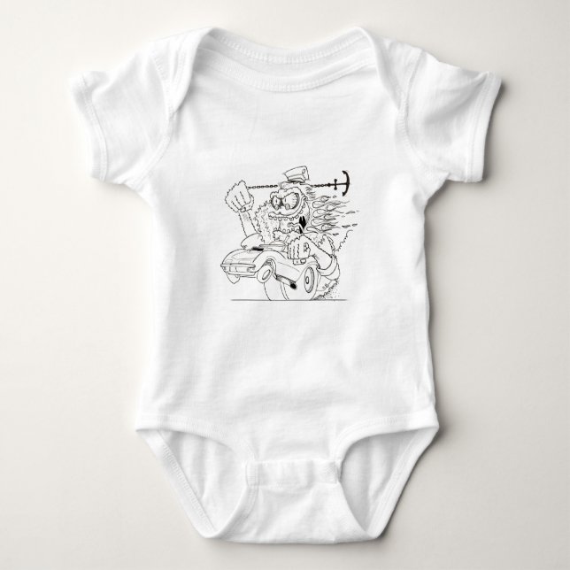 Rat Fink Style Monster & 1967 Corvette Baby Bodysuit (Front)