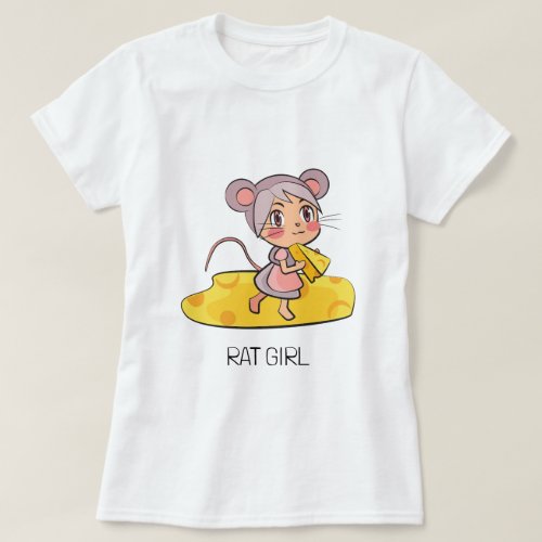 Rat Girl Cartoon T_Shirt