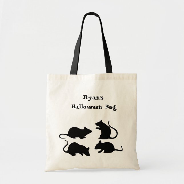 Rat Halloween Trick or Treat Tote Personalized (Front)