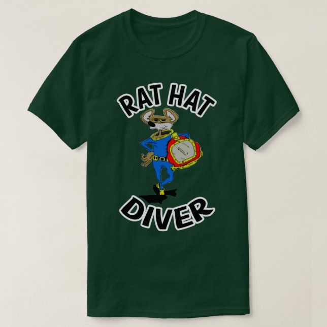 Rat Hat Diver T-Shirt (Design Front)