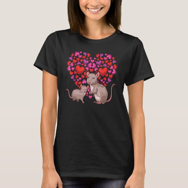 Rat   Heart Pet Owner Animal   Rodent Rat T-Shirt (Front)