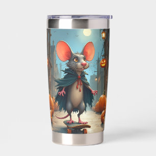 Rat Hurries to the Party, Halloween, Author Natash Insulated Tumbler