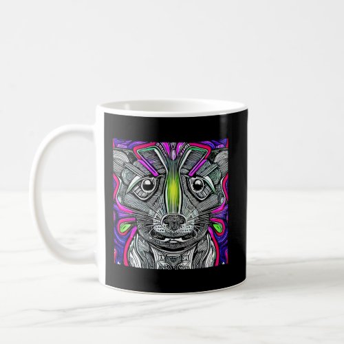 Rat Illustration Motif Colorful Rat Coffee Mug