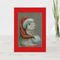 Rat in Santa Hat Christmas Card