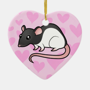 Rat Love (add your own message) Ceramic Ornament