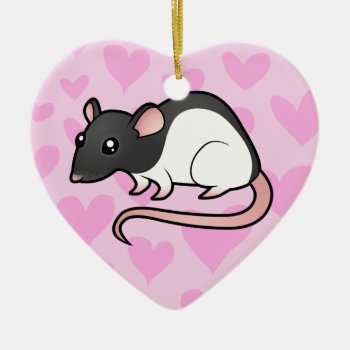 Rat Love (add Your Own Message) Ceramic Ornament by CartoonizeMyPet at Zazzle
