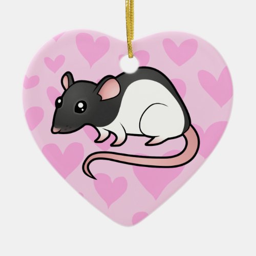 Rat Love add your own message Ceramic Ornament