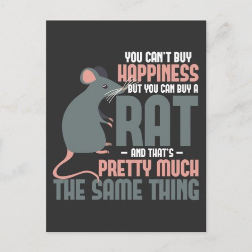Rat Lover Happiness Small Rodent Animal Owner Postcard