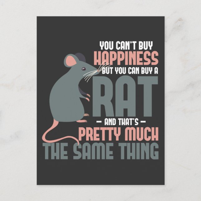 Rat Lover Happiness Small Rodent Animal Owner Postcard (Front)