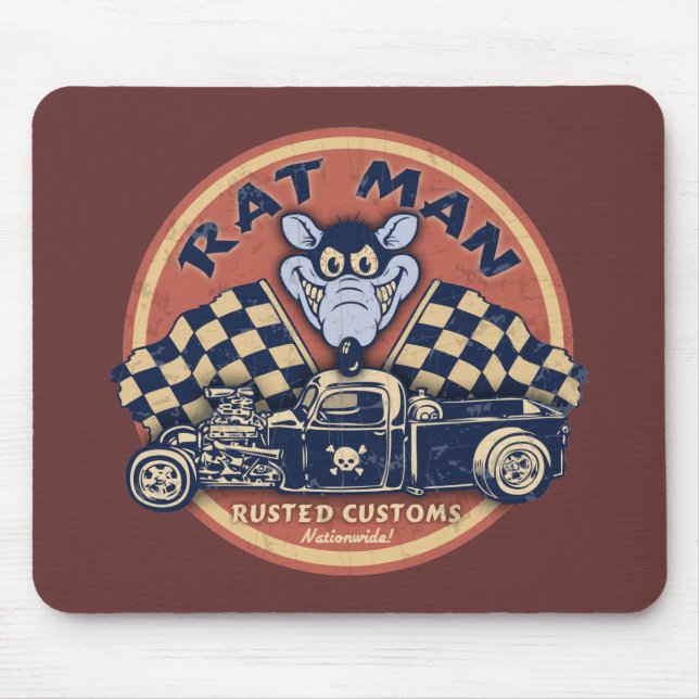 Rat Man Rusted Customs Mouse Pad (Front)