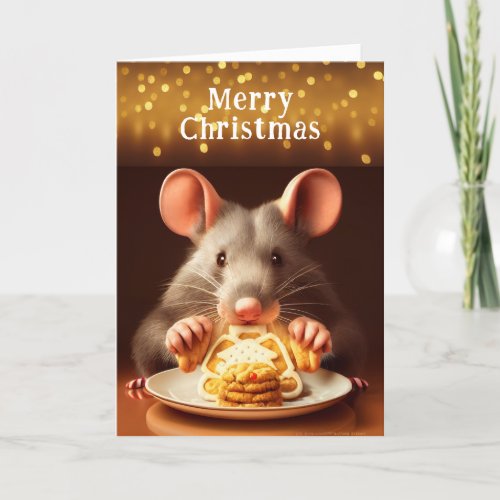 Rat Merry Christmas Cookies Card