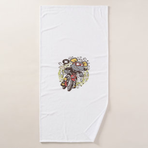Rat Motocross Rider Bath Towel