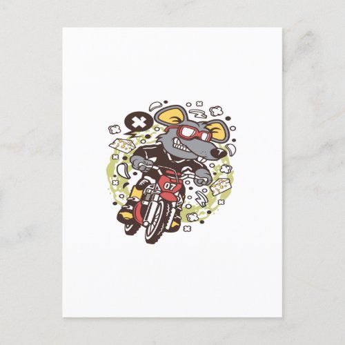 Rat Motocross Rider Postcard