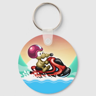 Rat on a Jet Ski Keychain
