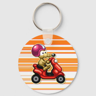 Rat on a Scooter XL Keychain