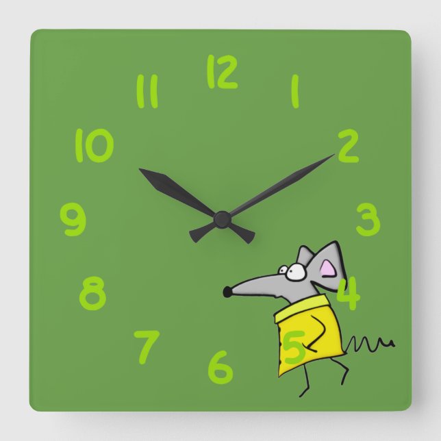 Rat on the Catwalk Square Wall Clock (Front)