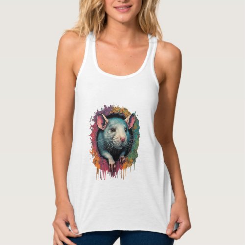 rat peeking out of hole women t_shirts