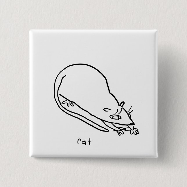 rat pinback button (Front)