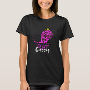 Rat Queen Crown Leopard Mouse Rat Lover Rodent Rat T-Shirt