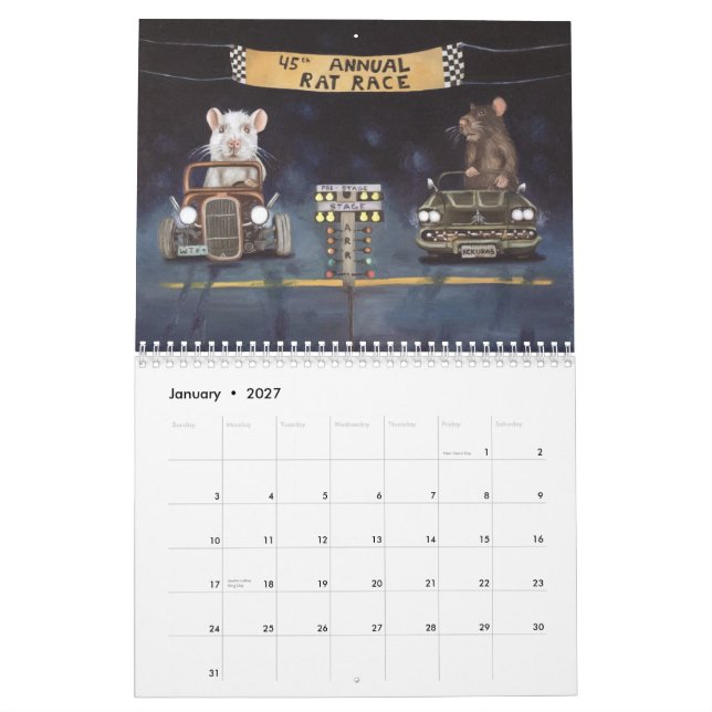 Rat Race 2012 calender Calendar (Jan 2027)