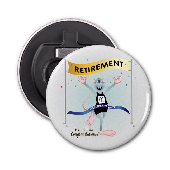 Rat Race Funny Retirement Bottle Opener (Front)